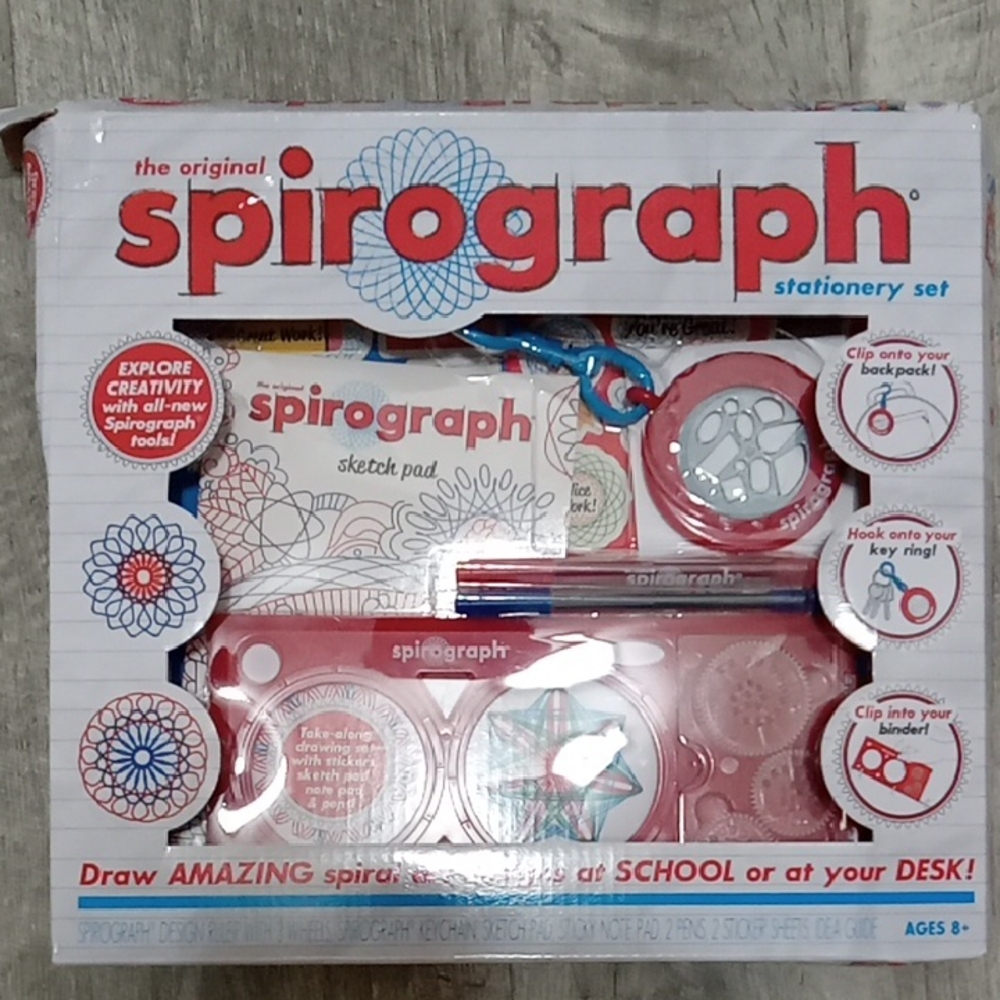Spirograph Stationery Set with Red and Blue Accessories
